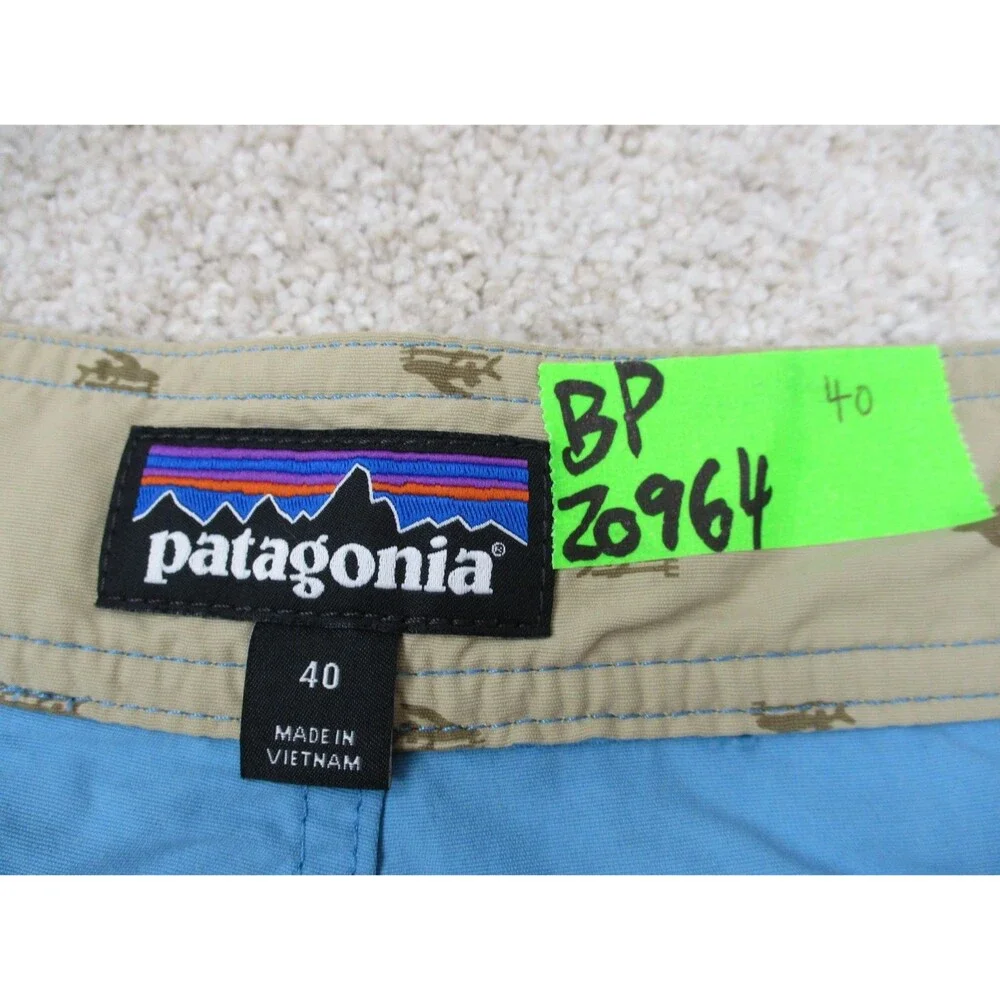 Patagonia Wavefarer Board Shorts Mens 40 Blue Orange Striped Swim Trunks 19